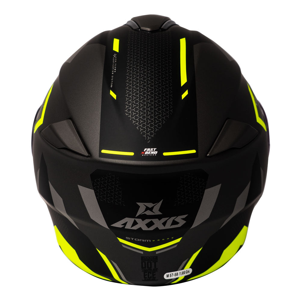 Casco de Moto Axxis Storm Drone D3 Amarillo Fluor