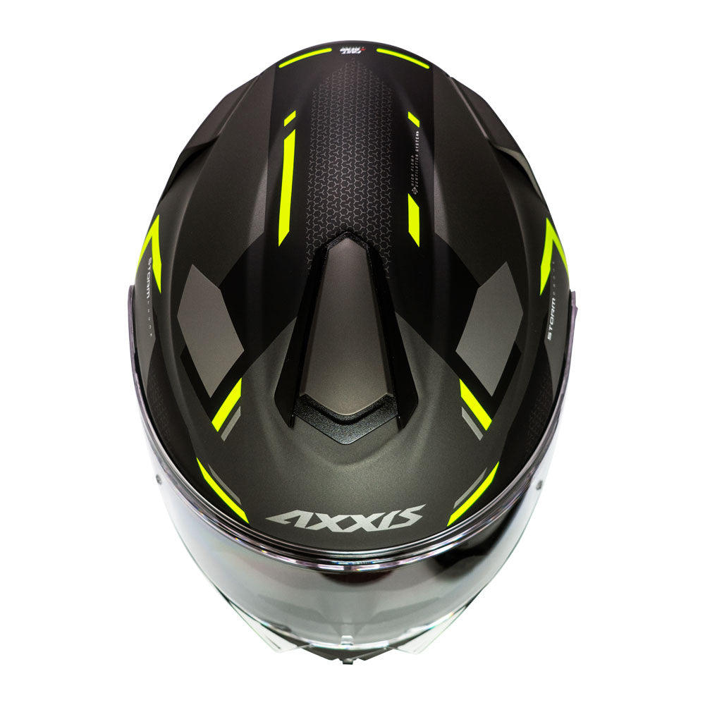 Casco de Moto Axxis Storm Drone D3 Amarillo Fluor