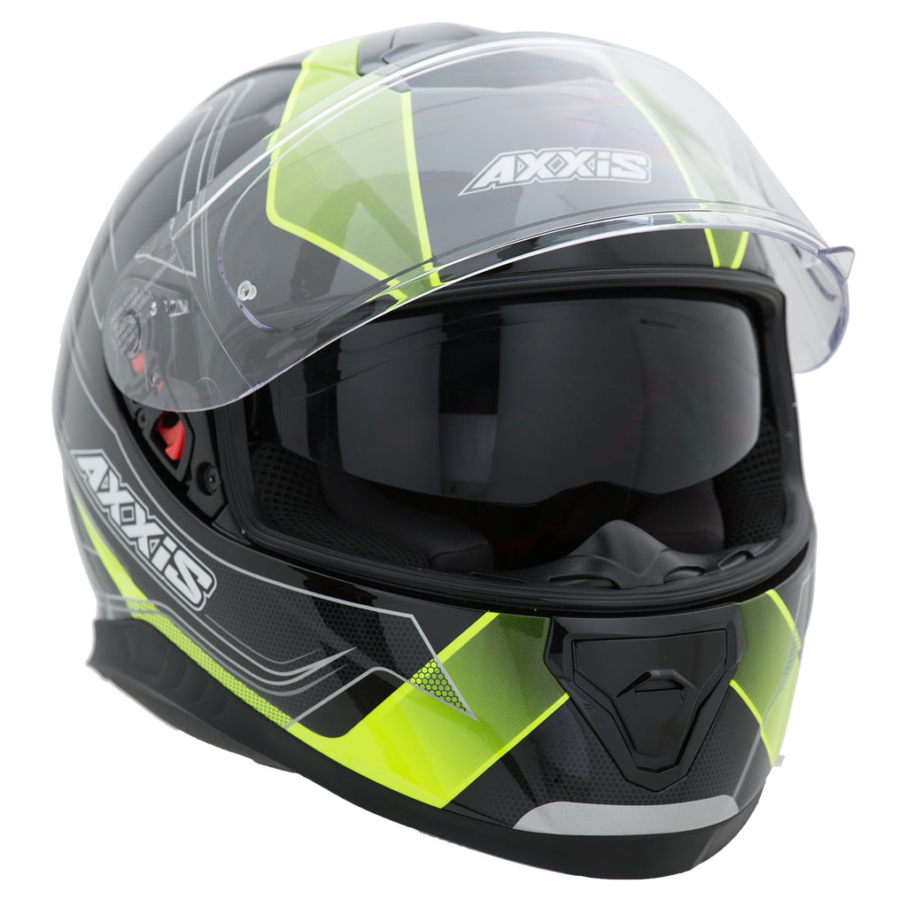 Casco de Moto Axxis Thunder 3 Trace, Negro/ Amarillo