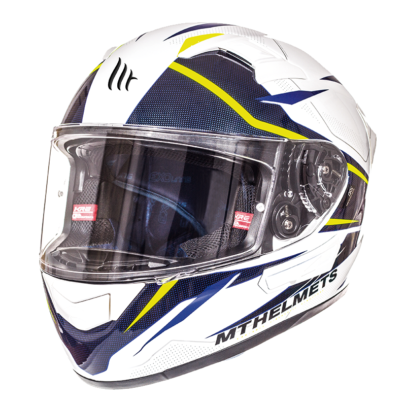 Casco de Moto MT Kre SV Intrepid B3 Amarillo Fluor/Perla Brillo - S
