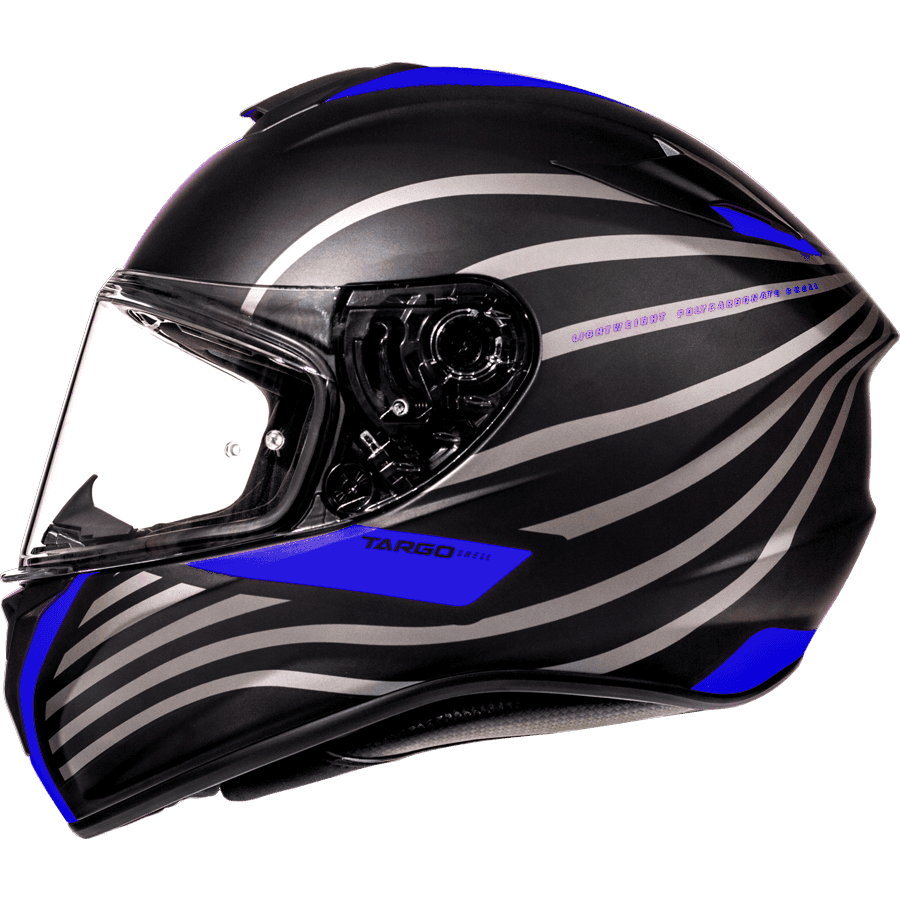 Casco de Moto MT Targo Doppler A7 Negro/Azul Matte - L