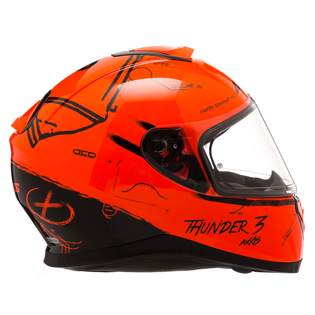 Casco de Moto Axxis Thunder 3 Board, Naranja