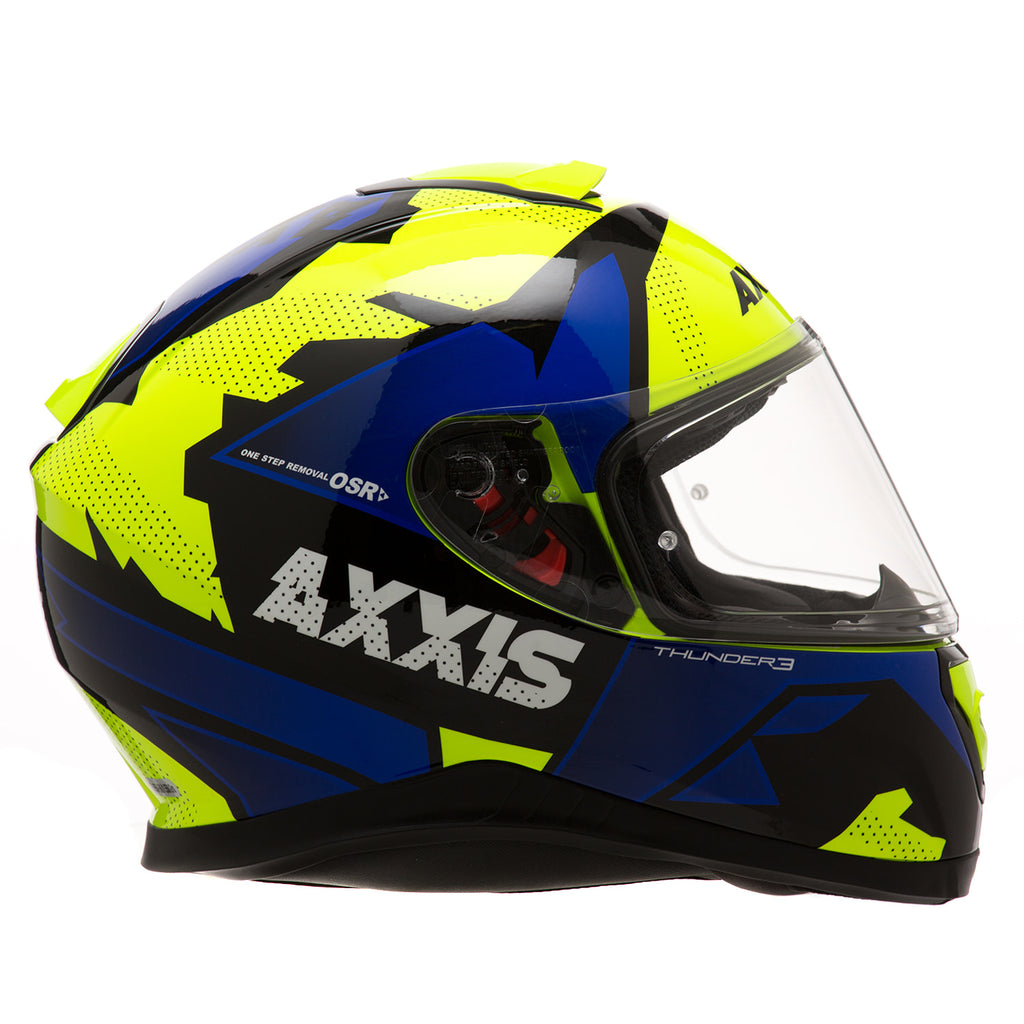 Casco de moto Axxis Thunder 3 Torn, Azul/ Amarillo