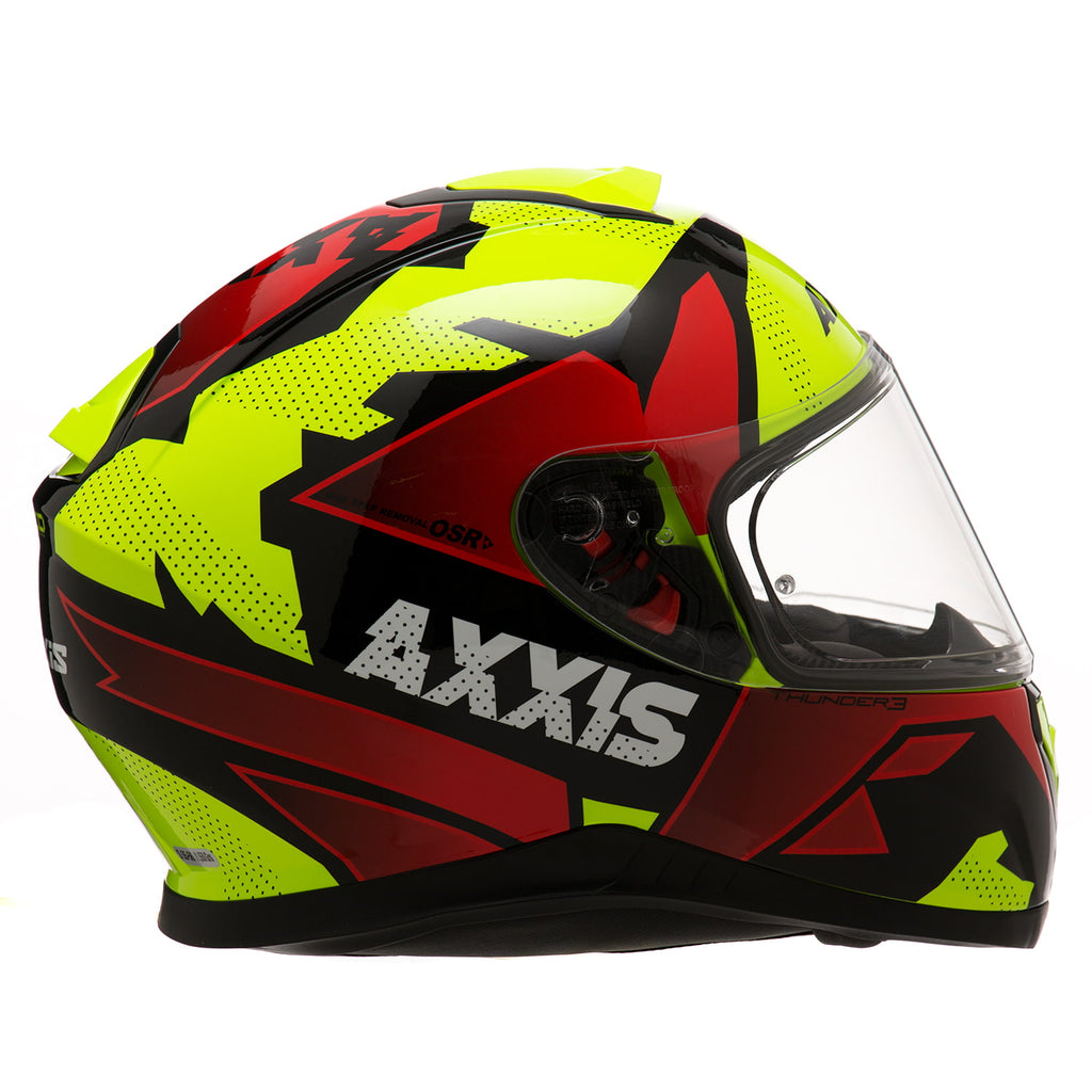 Casco de Moto Axxis Thunder 3 Torn, Rojo/ Amarillo