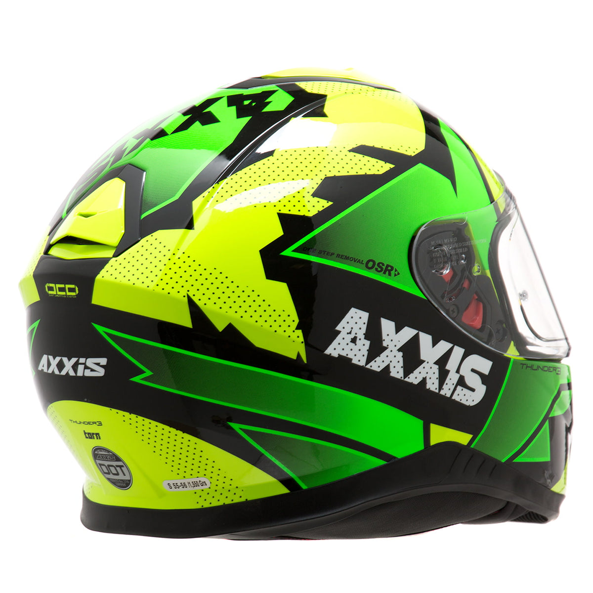 Casco de Moto Axxis Thunder 3 Torn, Verde/ Amarillo - XS