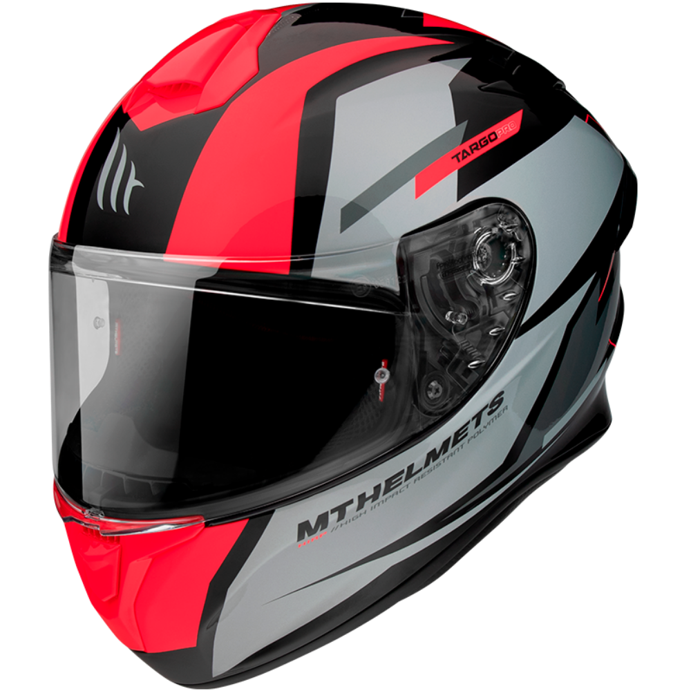 Casco de Moto MT Helmets Targo Pro Sound A5 Rojo Brillo - M