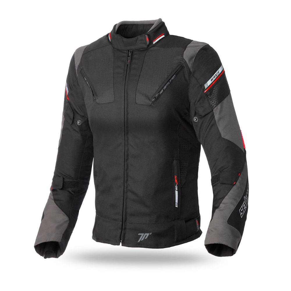 Chaqueta para Moto Mujer Seventy SD-JR71 Invierno Racing Mujer Negra/Rojo - XS