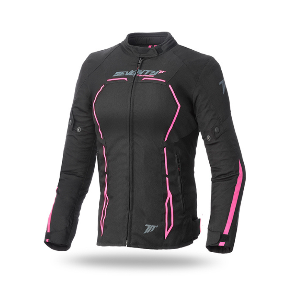 Chaqueta para Moto Seventy Mujer SD-JR67 Invierno Racing Mujer Negra/Rosa - XS