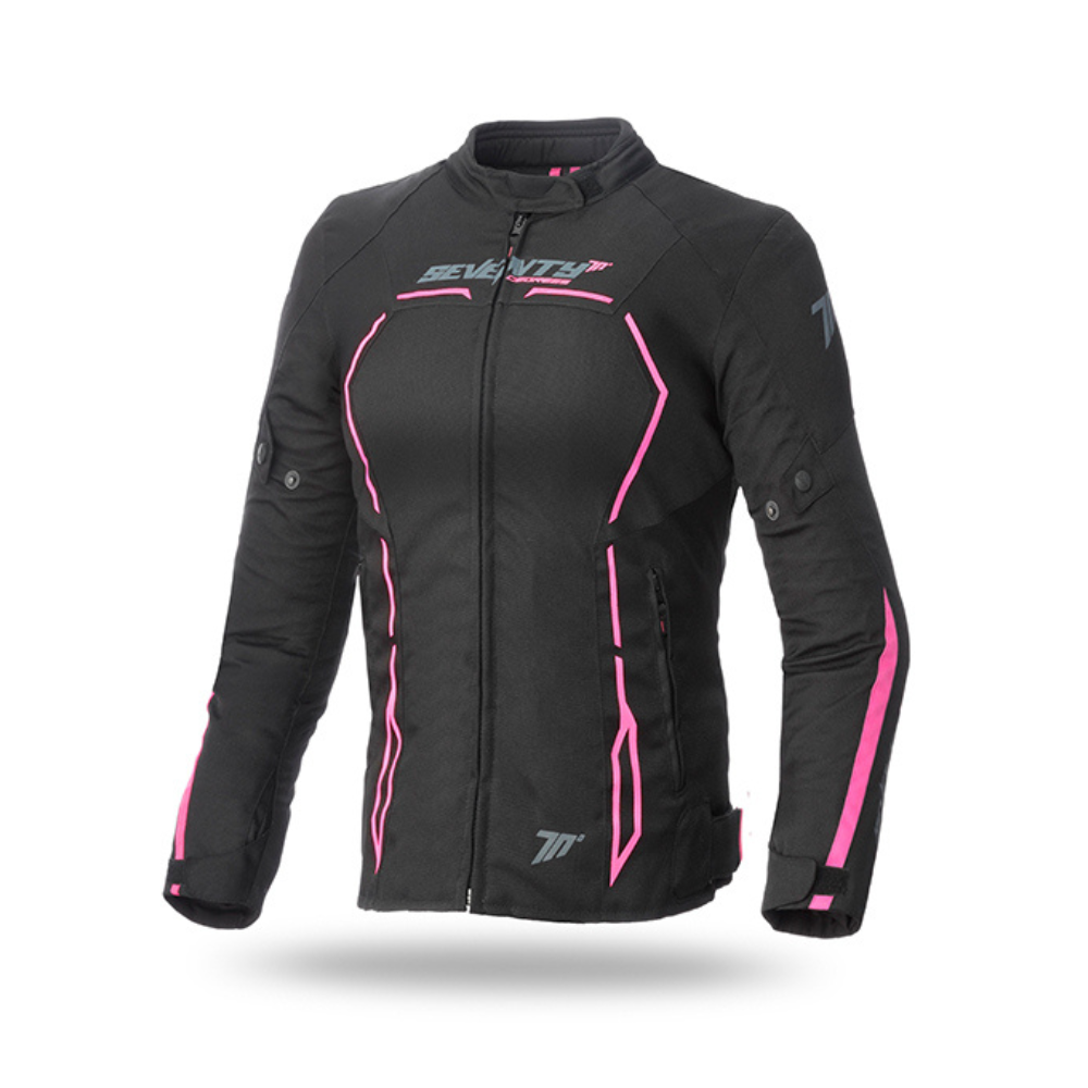 Chaqueta para Moto Seventy Mujer SD-JR67 Invierno Racing Mujer Negra/Rosa