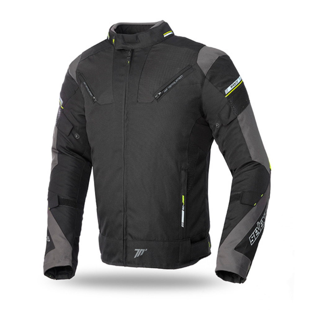 Chaqueta para Moto Seventy SD-JR69 Invierno Racing Hombre Negra/Amarillo Fluor - S