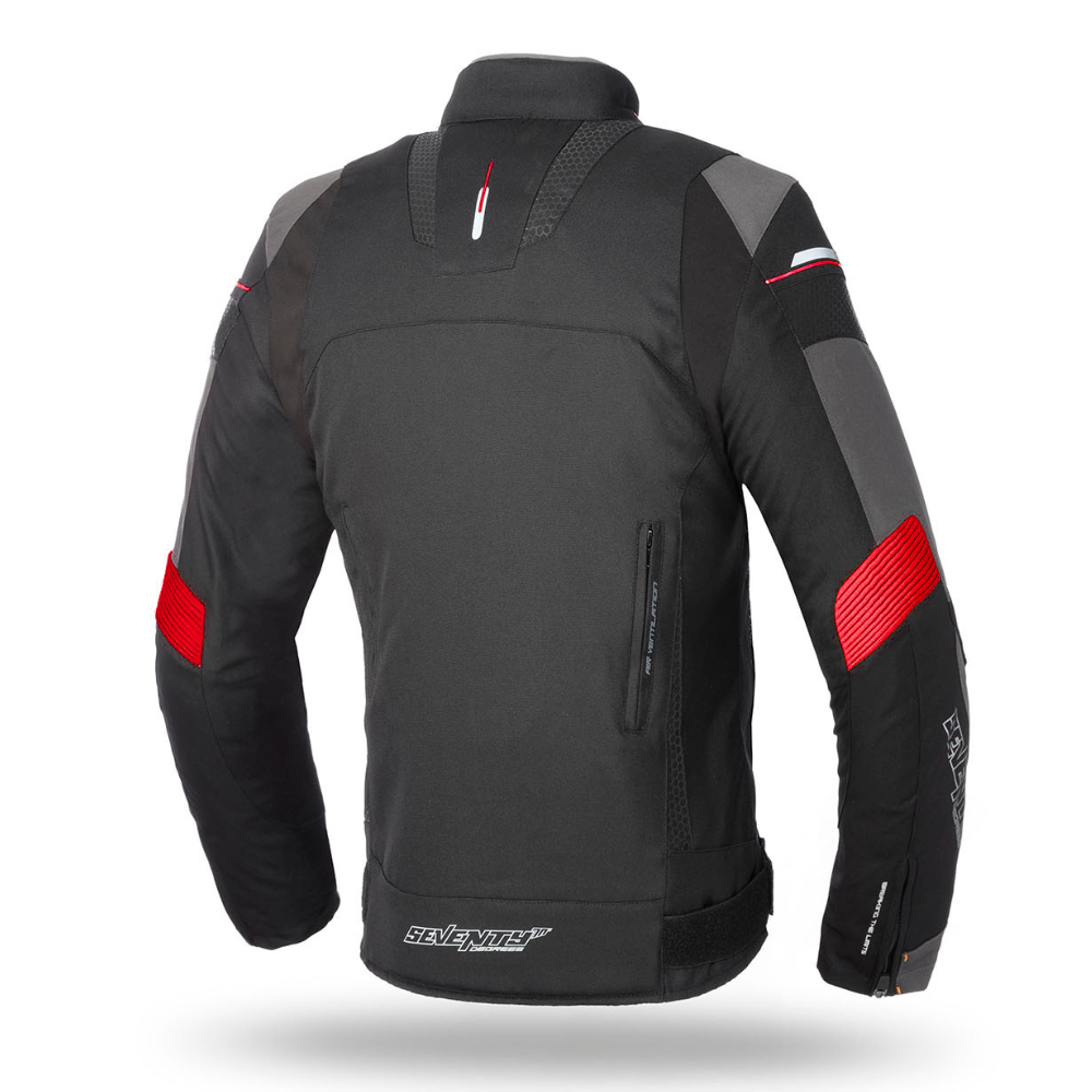 Chaqueta para Moto Seventy  SD-JR69 Invierno Racing Hombre Negra/Rojo