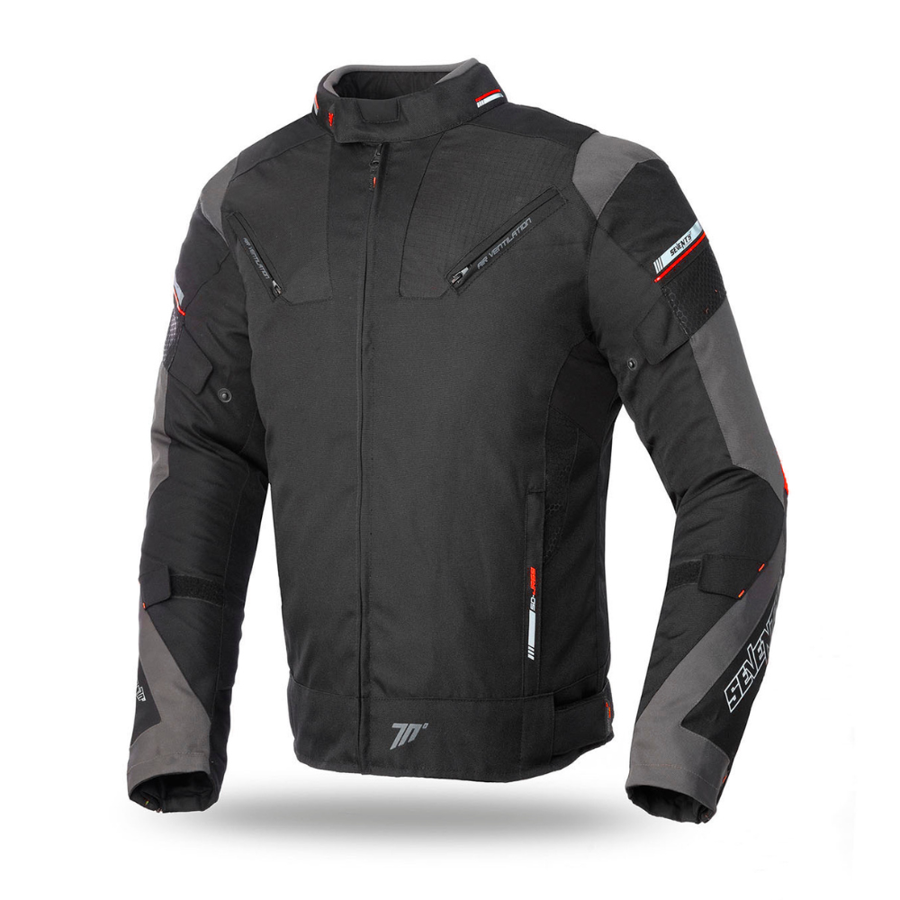 Chaqueta para Moto Seventy  SD-JR69 Invierno Racing Hombre Negra/Rojo