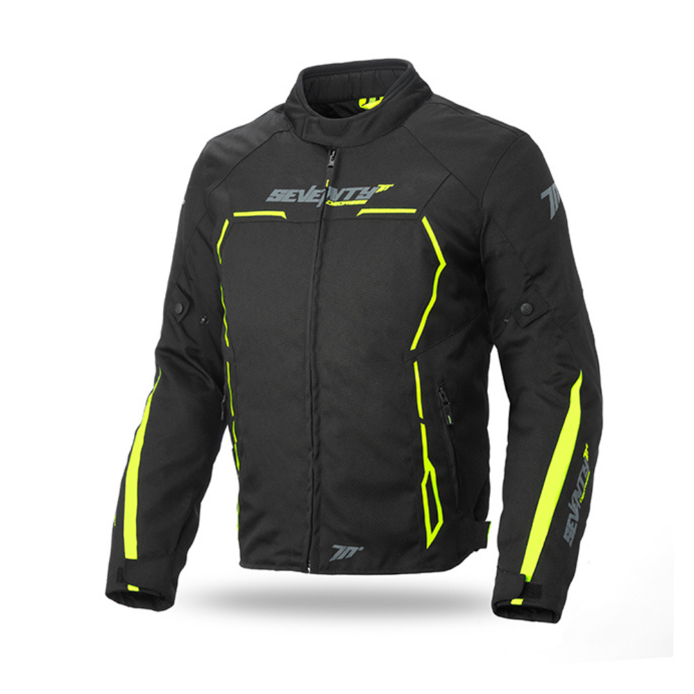Chaqueta para Moto Seventy SD-JR65 Invierno Racing Hombre Negra/Amarillo Fluor - S