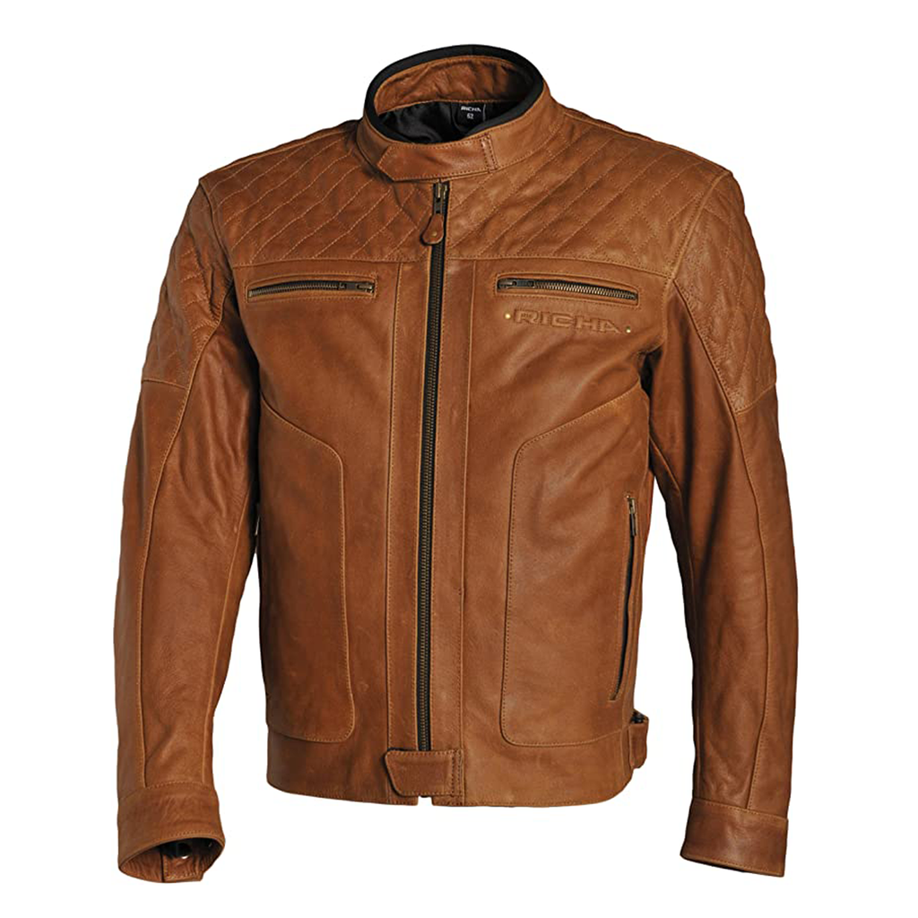 Chaqueta moto cuero hombre