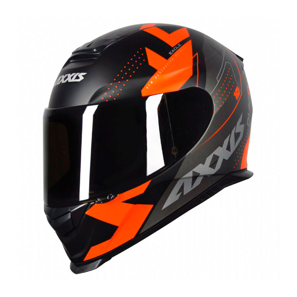 PROMO Casco Axxis Eagle SV Diagon B4 Naranjo + Mica transparente