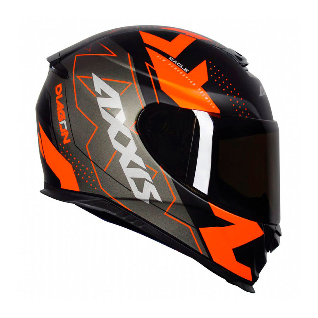 PROMO Casco Axxis Eagle SV Diagon B4 Naranjo + Mica transparente