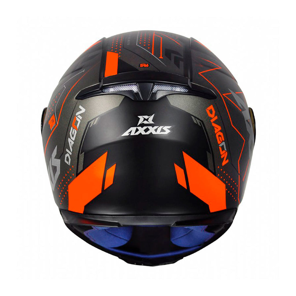 PROMO Casco Axxis Eagle SV Diagon B4 Naranjo + Mica transparente