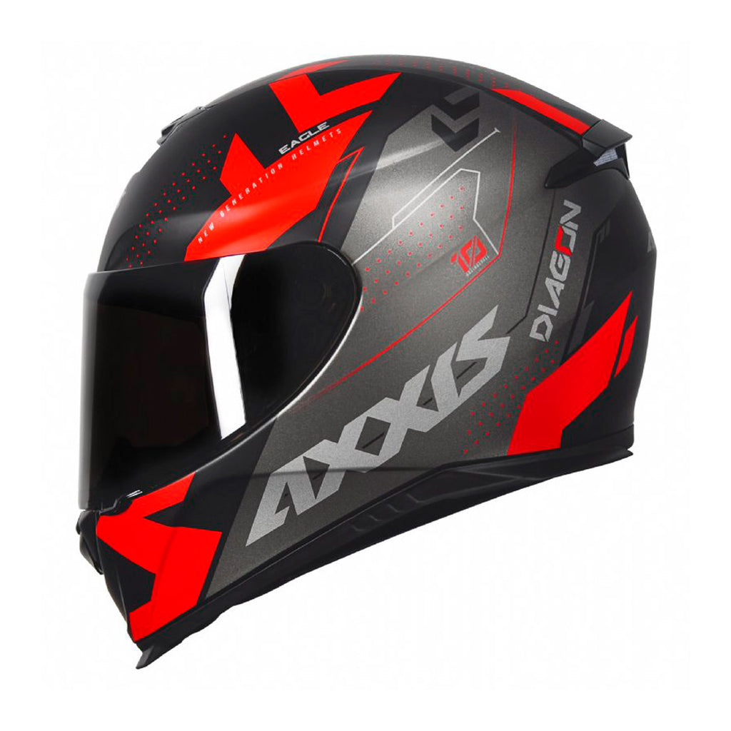 PROMO Casco Axxis Eagle SV Diagon B5 Rojo + Mica transparente