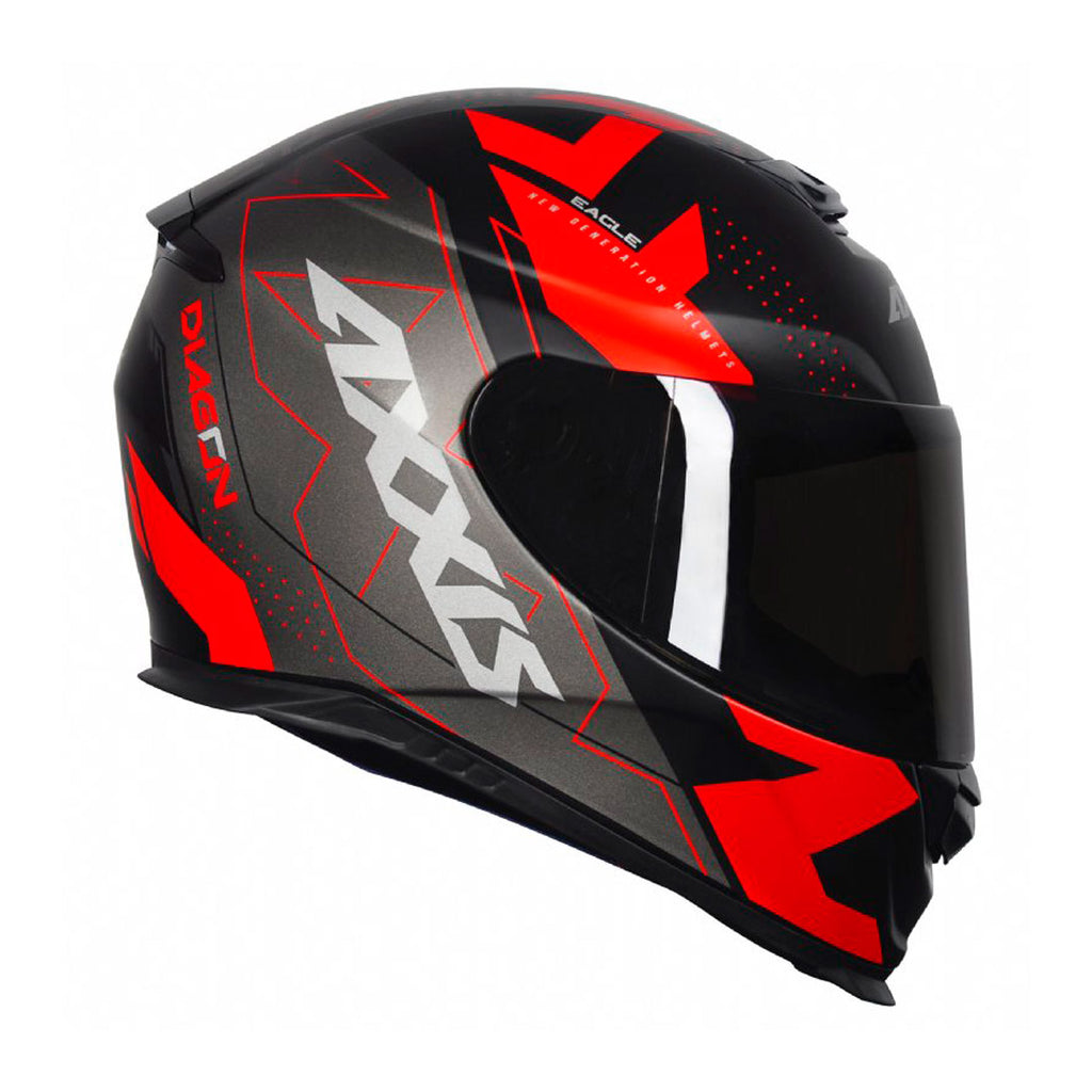 PROMO Casco Axxis Eagle SV Diagon B5 Rojo + Mica transparente