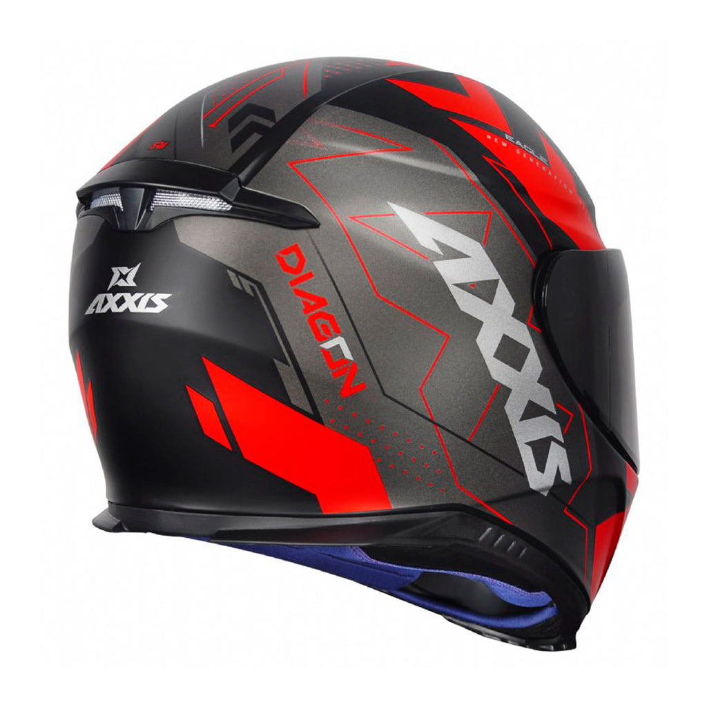 PROMO Casco Axxis Eagle SV Diagon B5 Rojo + Mica transparente