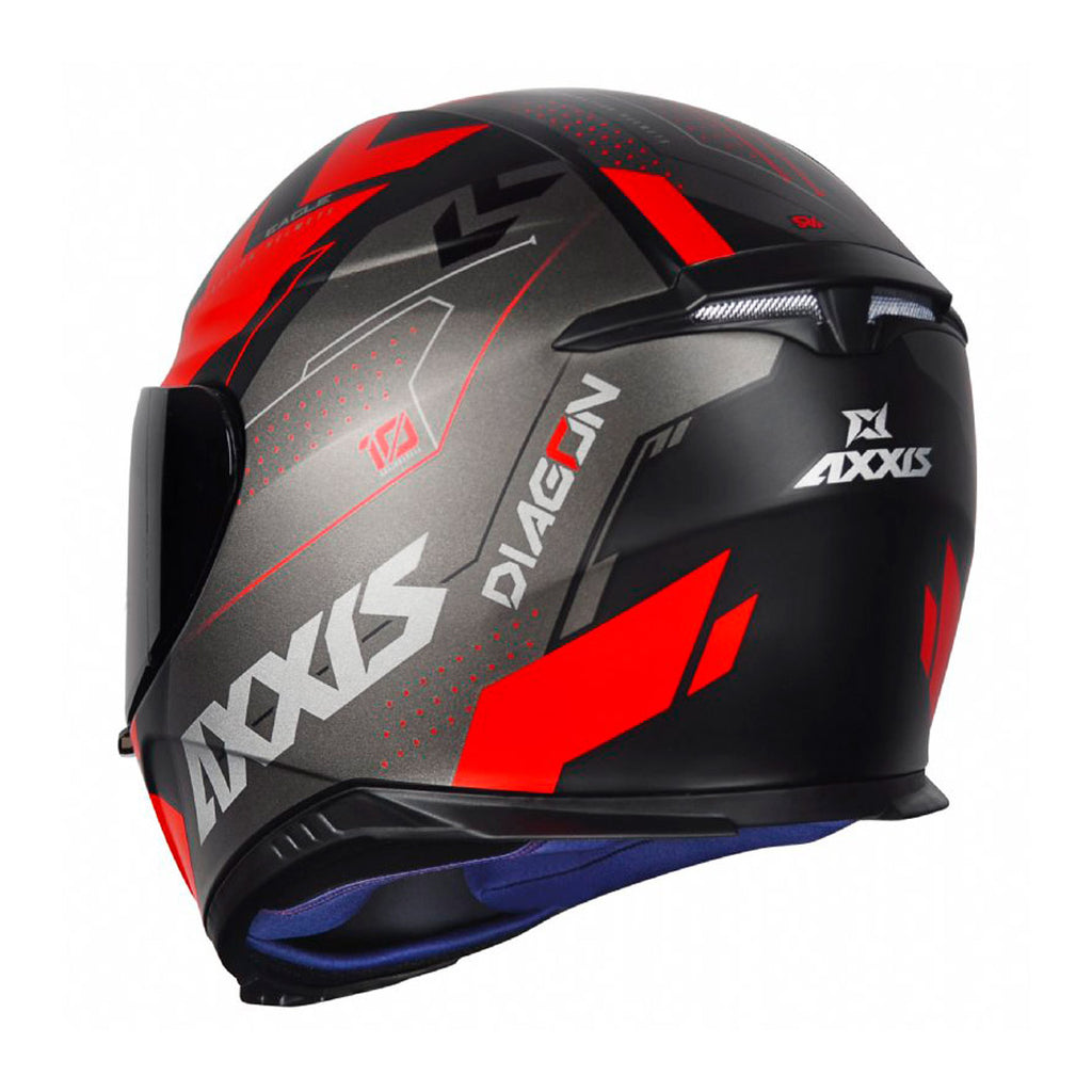 PROMO Casco Axxis Eagle SV Diagon B5 Rojo + Mica transparente