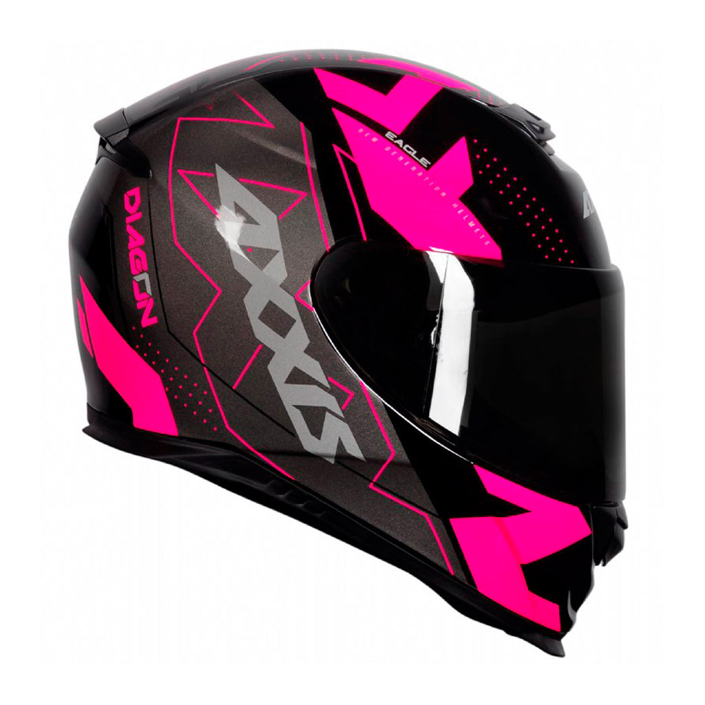 PROMO Casco Axxis Eagle SV Diagon B8 Rosa + Mica transparente