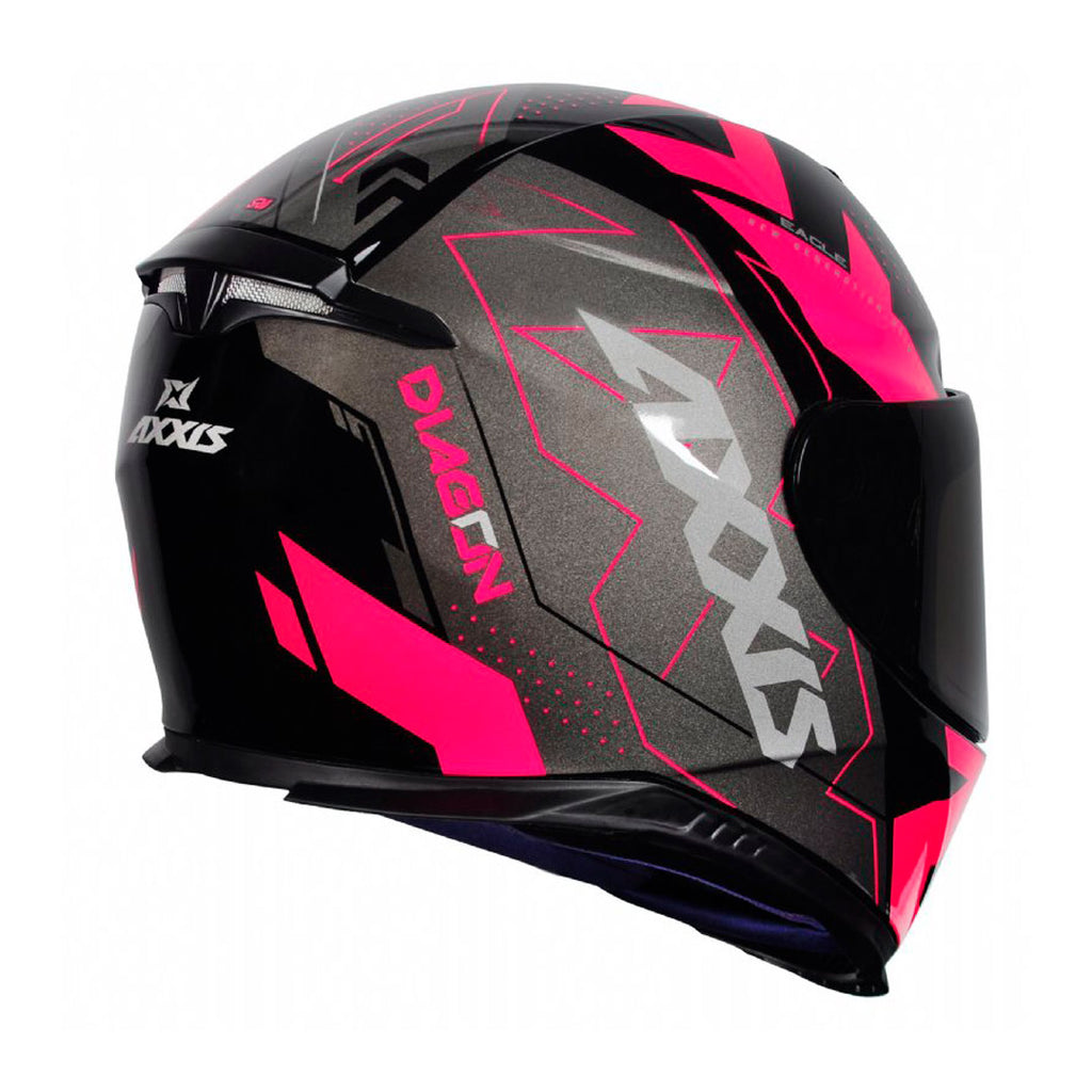 PROMO Casco Axxis Eagle SV Diagon B8 Rosa + Mica transparente