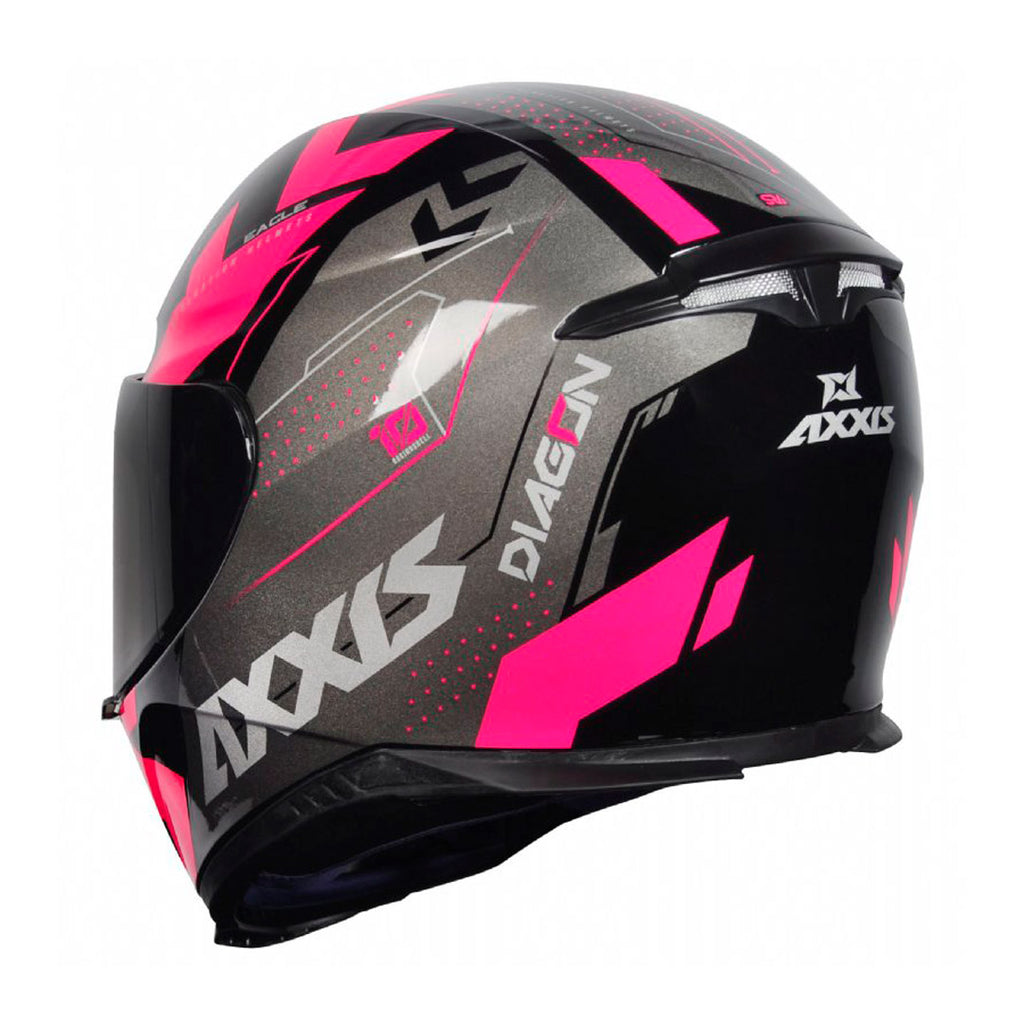 PROMO Casco Axxis Eagle SV Diagon B8 Rosa + Mica transparente