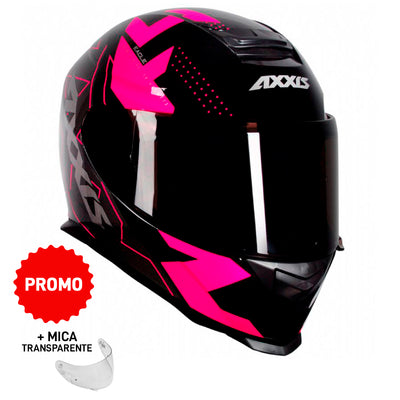 PROMO Casco Axxis Eagle SV Diagon B8 Rosa + Mica transparente