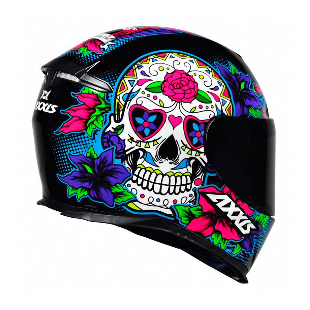 Casco de Moto Axxis Eagle SV Mexican Skull A1 Negro