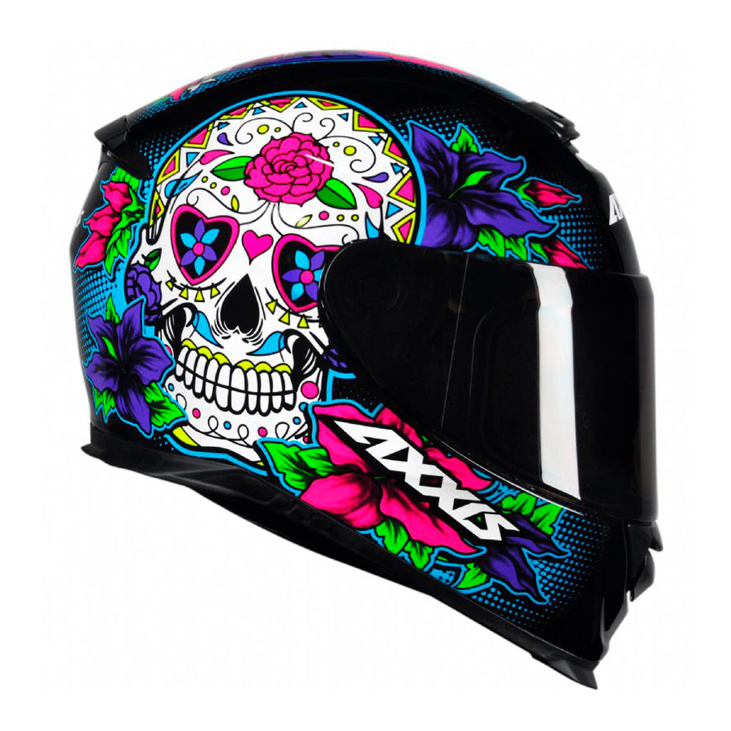 Casco de Moto Axxis Eagle SV Mexican Skull A1 Negro