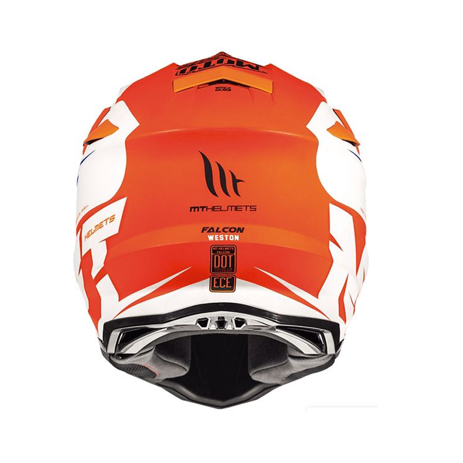 Casco de Moto MT Falcon Weston A1 Naranjo Fluor Bikesport Chile