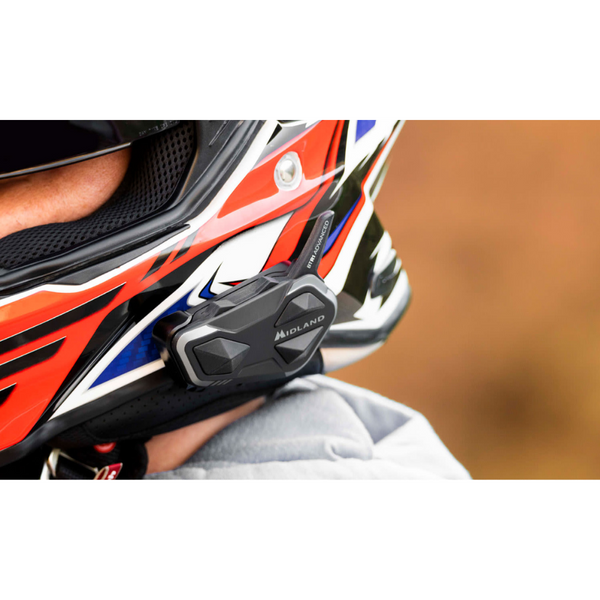 Intercomunicador Moto Bluetooth Midland BTR1 - Impermeable IPX6, 800m Alcance, 23h Batería, Para 4 Personas, Conforme ECE 22.06