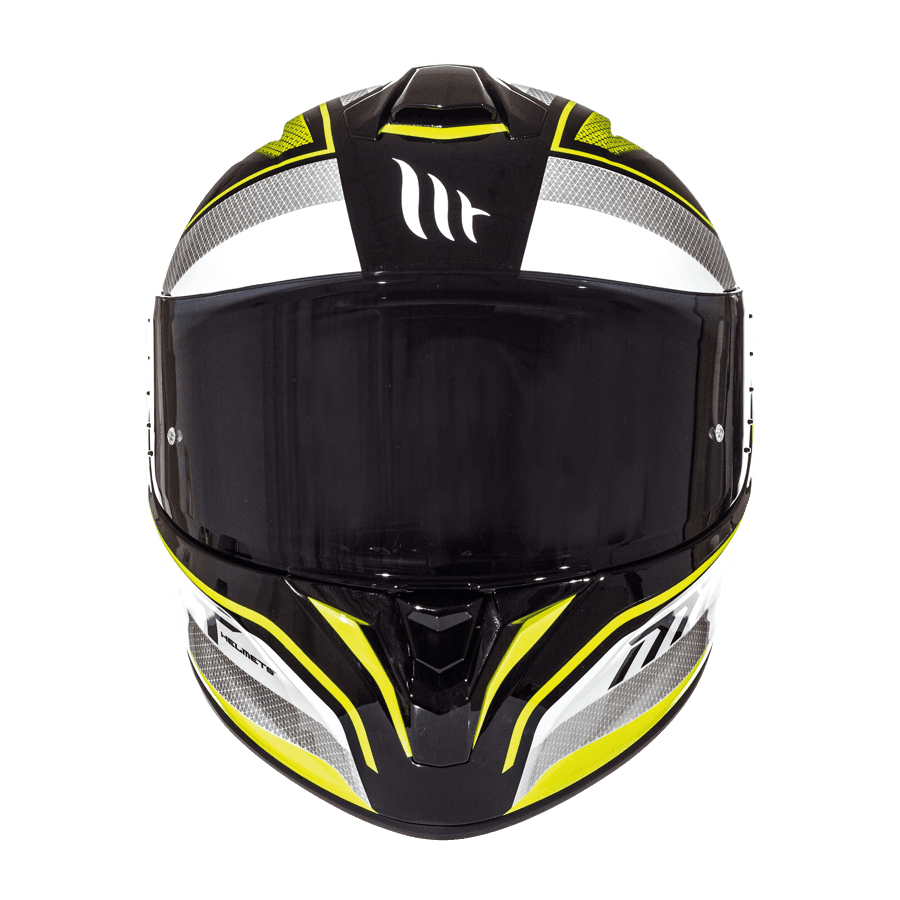 Casco de Moto MT Targo Interact A4 Perla/Amarillo Fluor - L