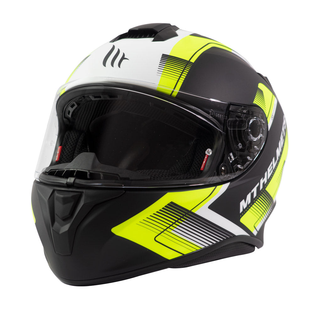 Casco de Moto MT Helmets Targo IVY D3 Amarillo Fluor Mate - S