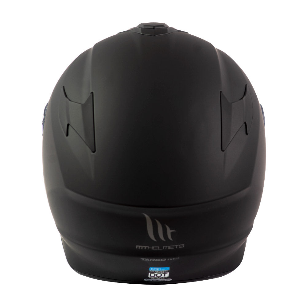 Casco de Moto MT Helmets Targo Solid A1 Negro Mate Bikesport Chile