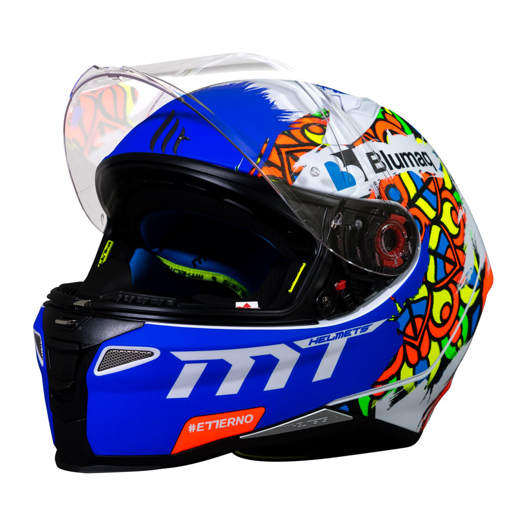 Casco de Moto MT Helmets - Revenge 2 Moto 3 A0 Blanco / Perla Mate+ Mica Dark de regalo