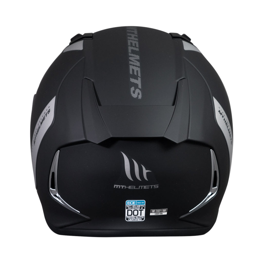 Casco de Moto MT Helmets Revenge 2 Solid A1 Negro Mate+ Mica Dark de regalo