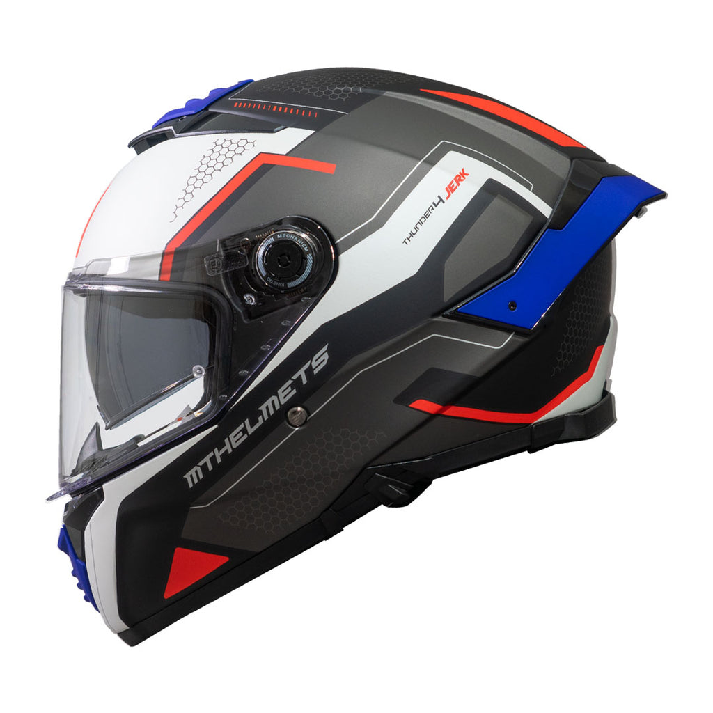 Casco MT Helmets Thunder 4 SV Jerk B7 Azul Perla Mate + Pinlock Incluido