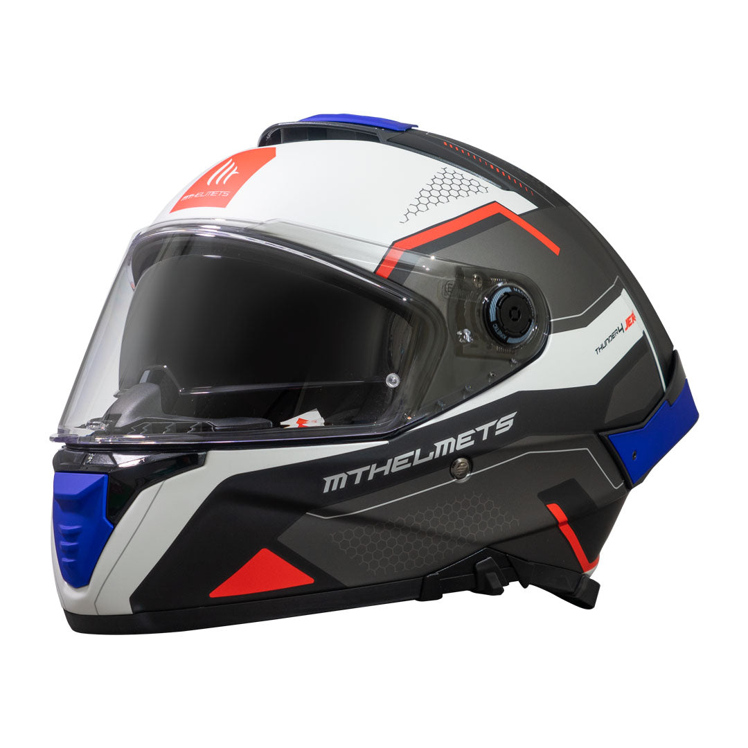 Casco MT Helmets Thunder 4 SV Jerk B7 Azul Perla Mate Pinlock