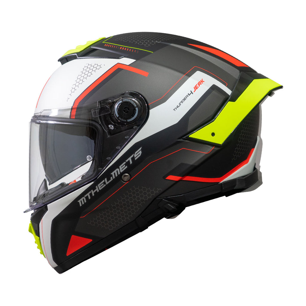 Casco MT Helmets Thunder 4 SV Jerk D3 Amarillo Fluor Perla + Pinlock Incluido