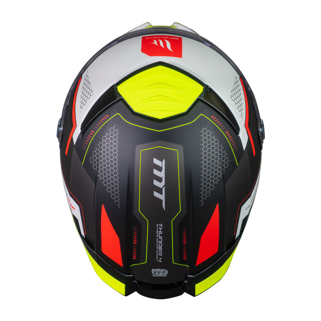 Casco MT Helmets Thunder 4 SV Jerk D3 Amarillo Fluor Perla + Pinlock Incluido