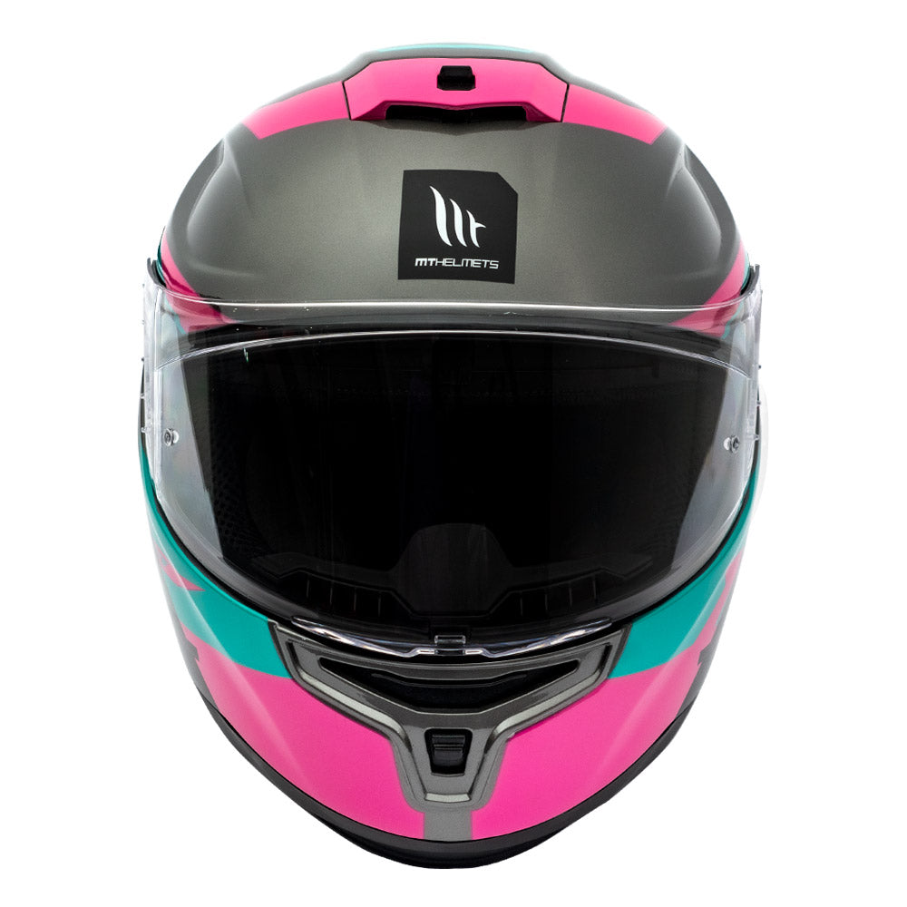 Casco moto rosado