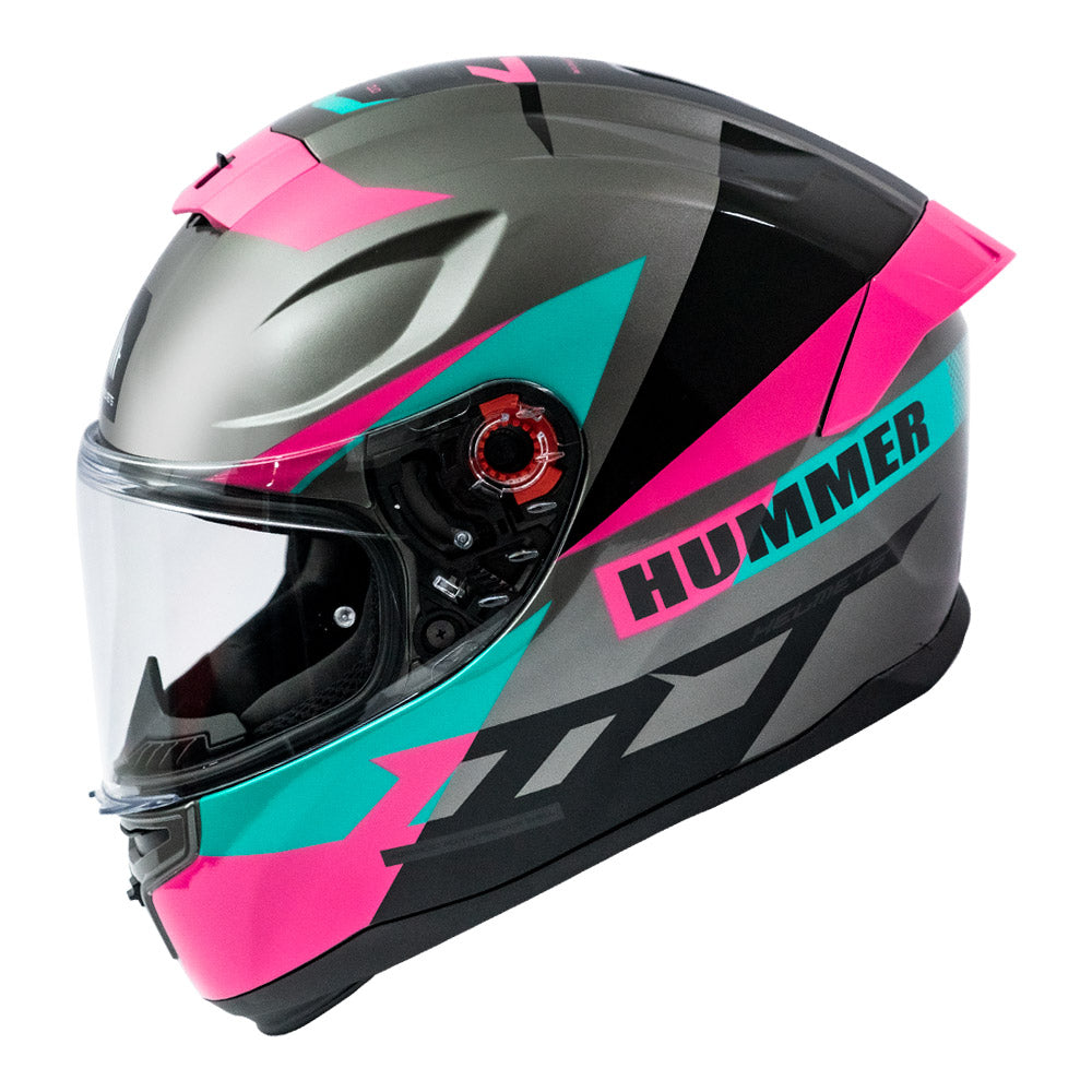 cascos mt helmets chile mujer Casco de Moto MT Helmets Hummer Quo C9 Rosa Brillo + Pantalla Dark – Bikesport Chile