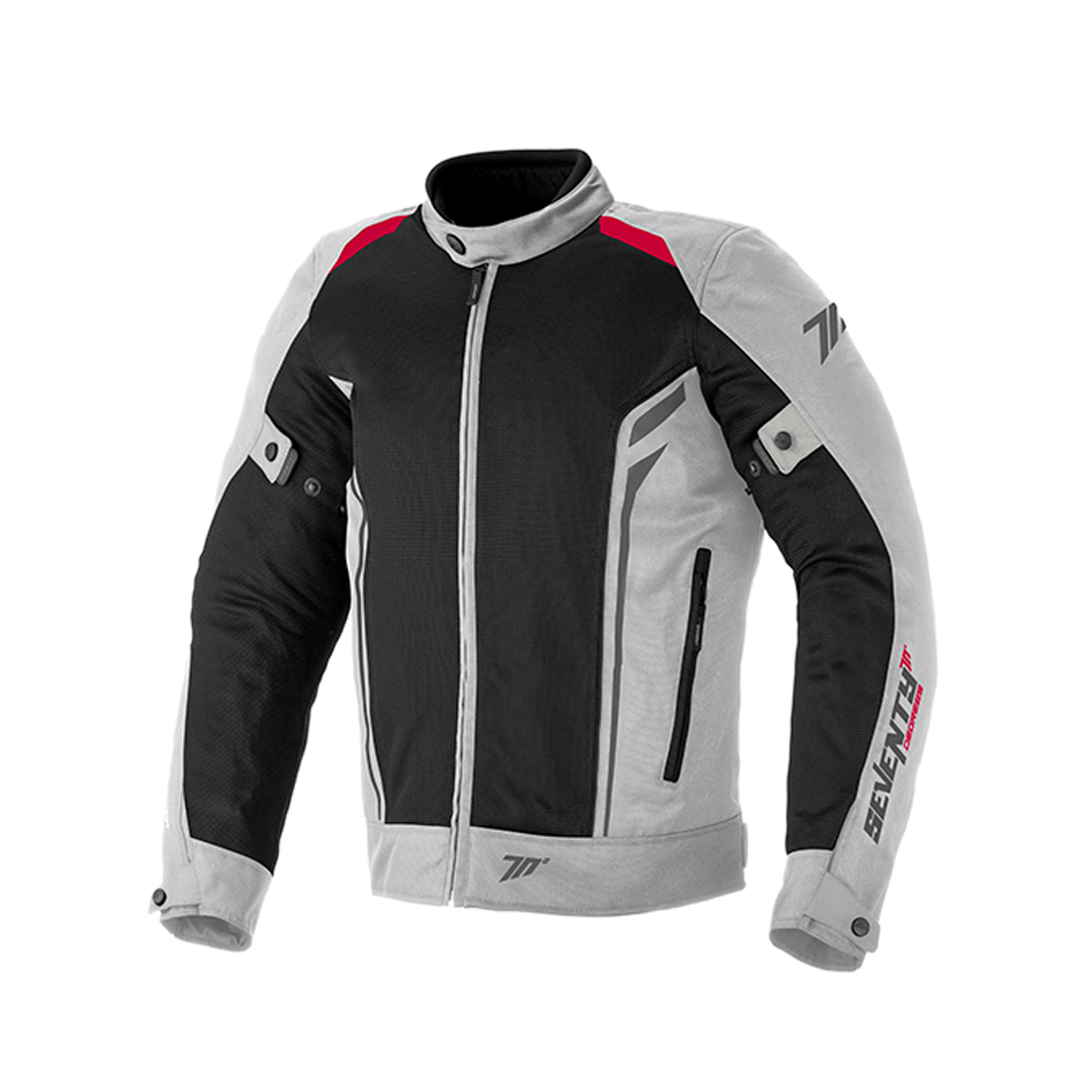 Chaqueta para Moto Seventy SD-JT32 Touring Hombre Gris / Negro / Rojo - S