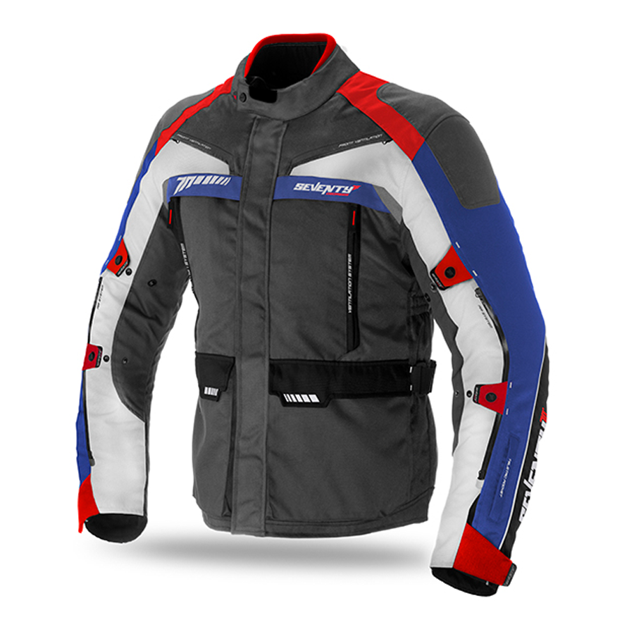 Chaqueta para Moto Seventy SD-JT43 Gris/Rojo/Azul - M