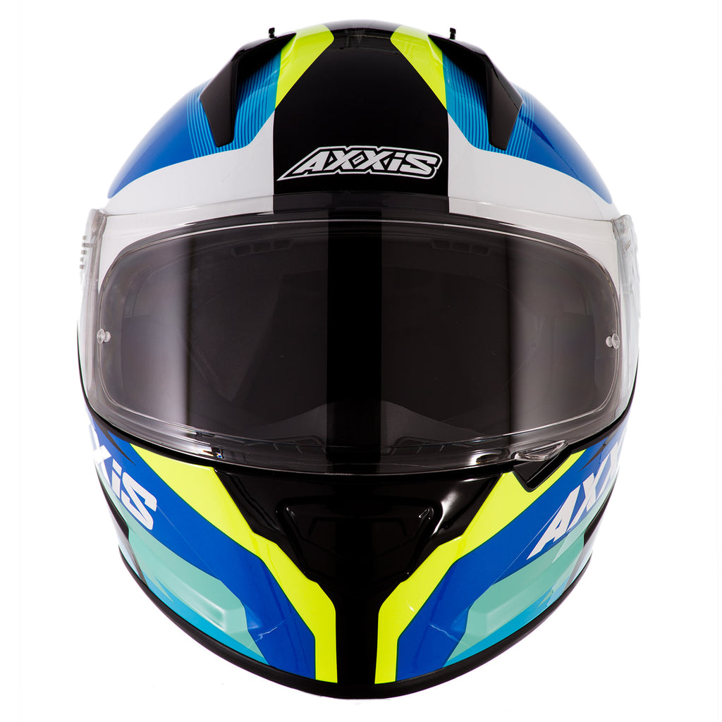Casco de Moto Axxis Stinger Divided Azul/ Amarillo