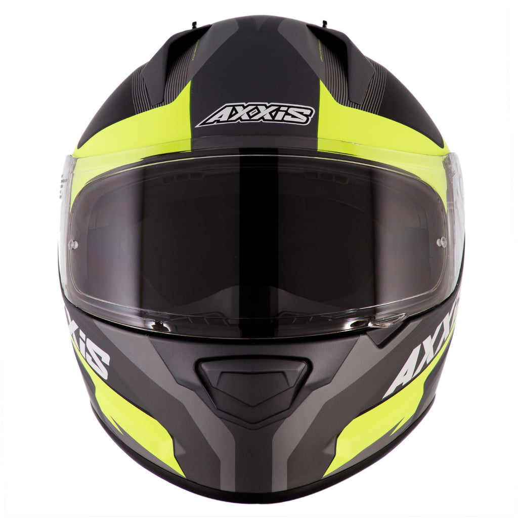 Casco de Moto Axxis Stinger Divided Negro Mate/ Amarillo Fluor