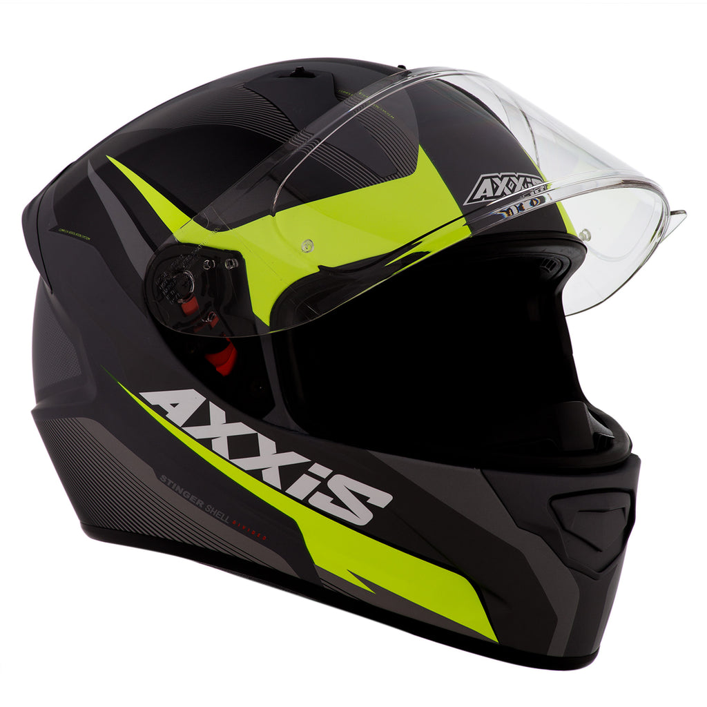 Casco de Moto Axxis Stinger Divided Negro Mate/ Amarillo Fluor