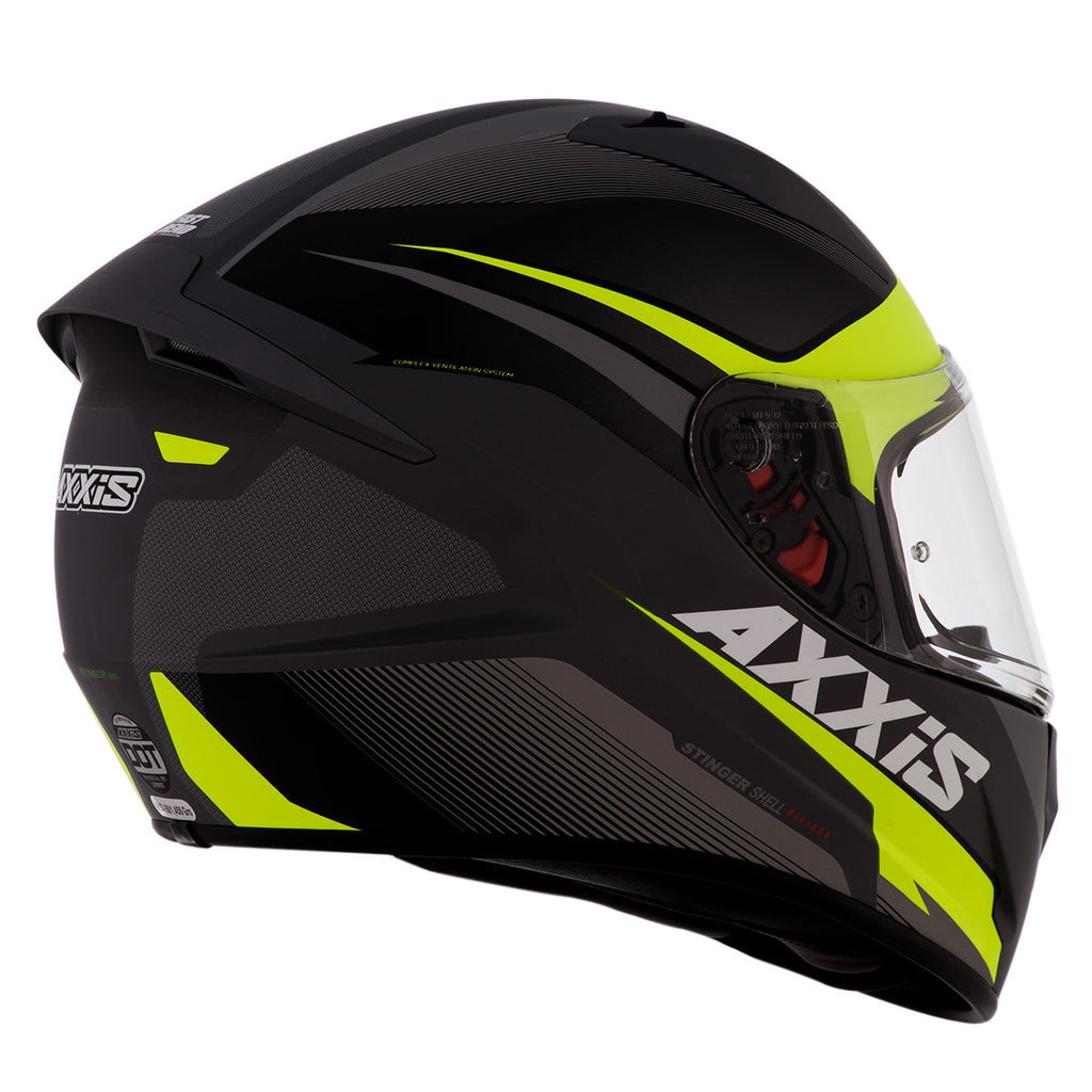 Casco de Moto Axxis Stinger Divided Negro Mate/ Amarillo Fluor